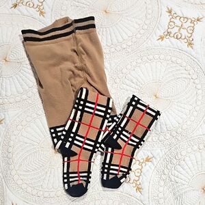 Burberry Tan and Black kid's tights
